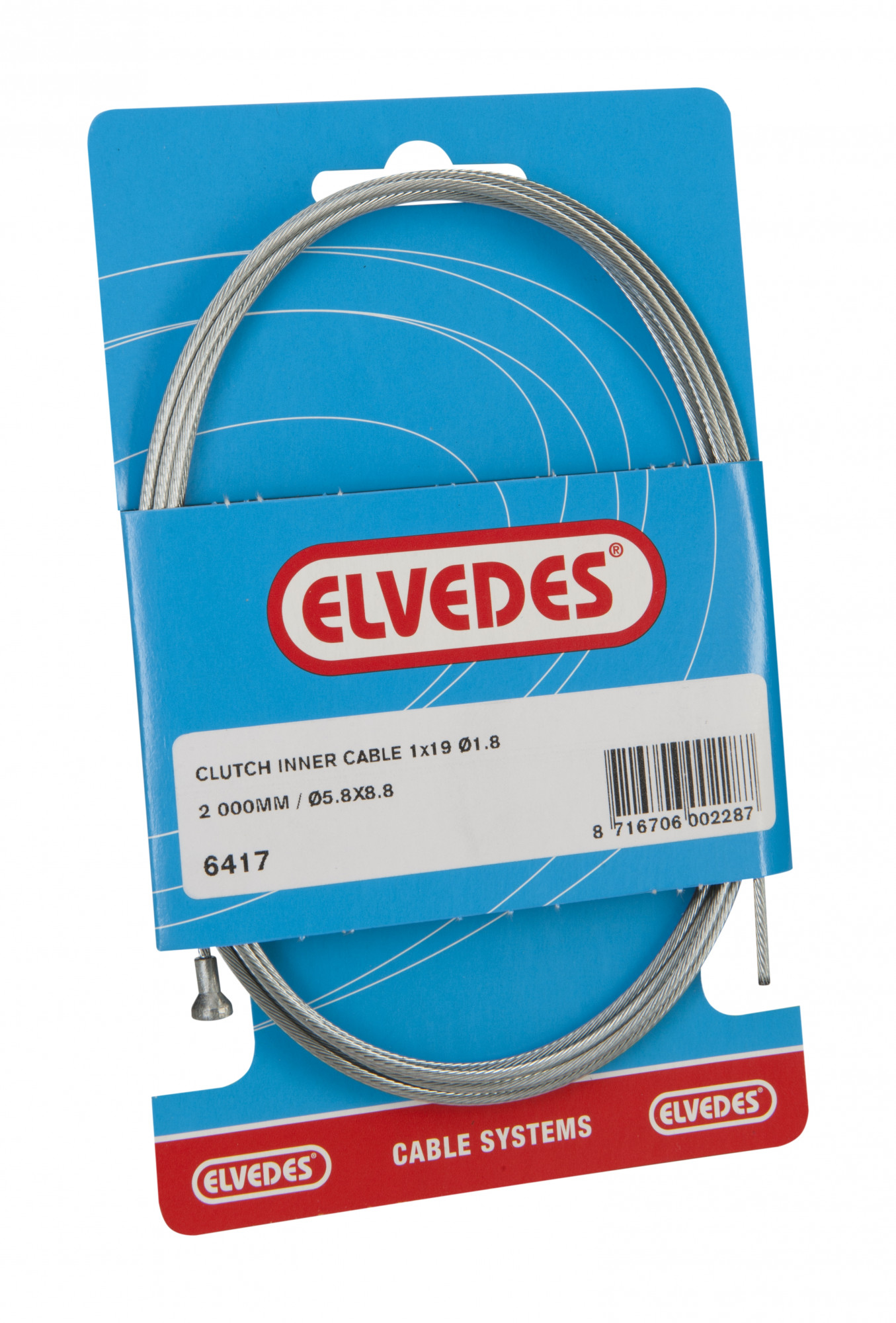 Koppeling binnenkabel Elvedes 2000mm verzinkt ø1,8mm met V-nippel (op kaart)