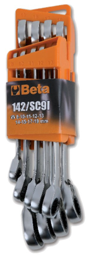 Ratelringsteeksleutelset 142/SC9I Beta Tools (9-delig in houder)